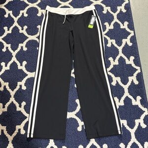NWT Tek Gear Black White Stripe Relaxed Performance Pants sz M